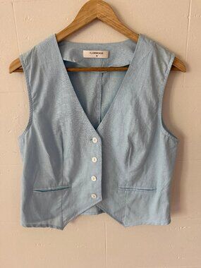 Commense | Cotton Baby Blue Tailored Vest | Contemporary | Medium